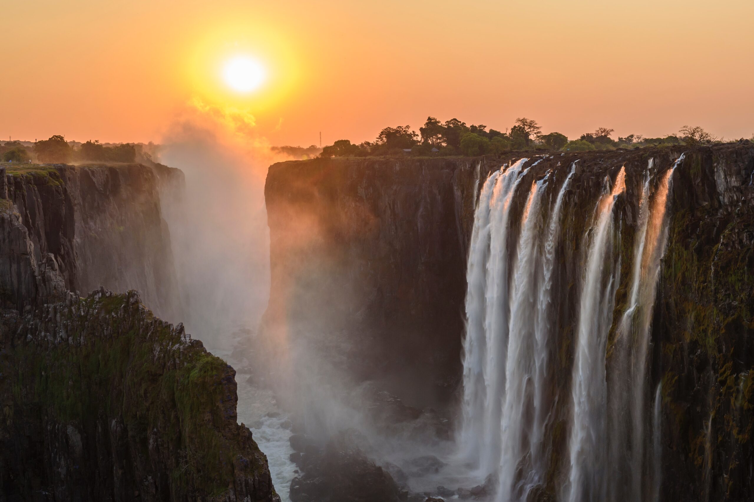 Solnedgang ved Victoria falls